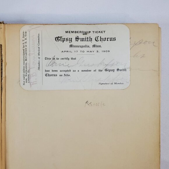 1909 Hallowed Hymns New And Old Gipsy Smiths Choir Special Edition plus membersh - Picture 3 of 8
